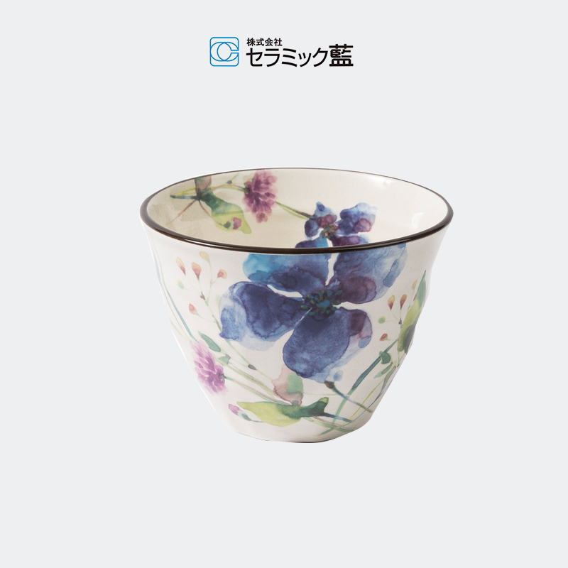 日本进口Ceramic蓝美浓烧茶具陶瓷茶杯男女日式樱花花茶杯子水杯-图0