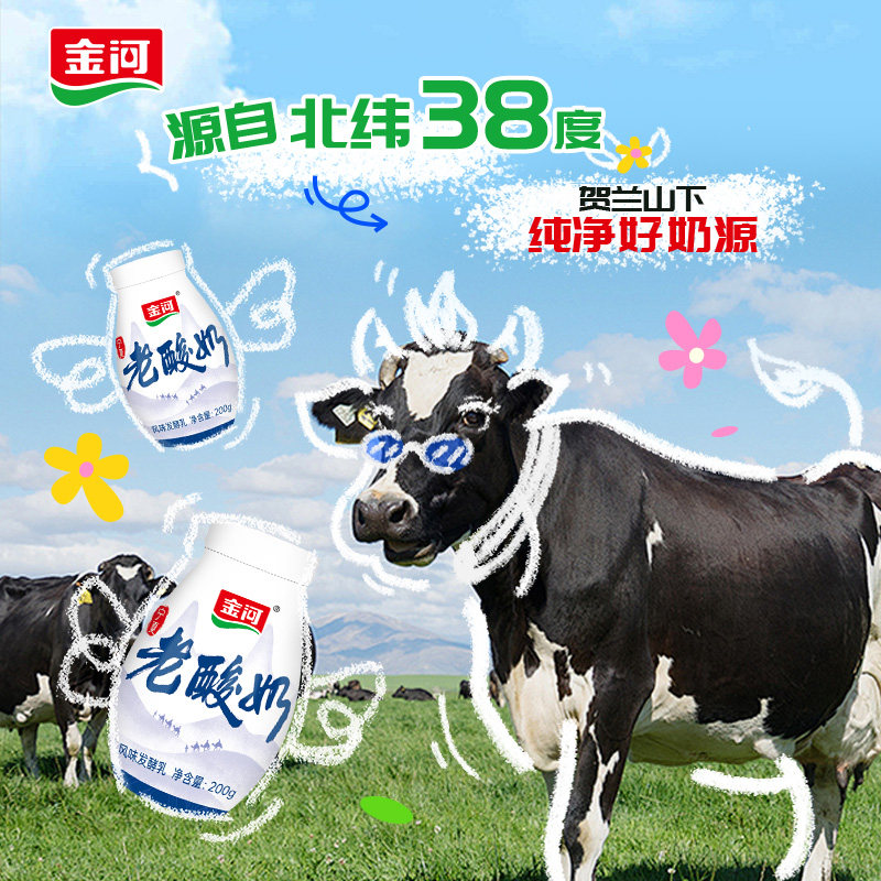 金河老酸奶原味风味发酵乳瓶装低温酸牛奶200g特产零食顺丰包邮,淘宝优惠券,粉丝福利购,淘宝优惠卷