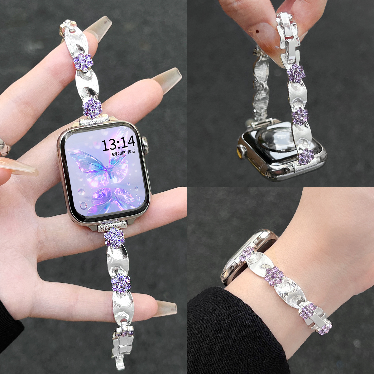 适用华为fit4表带新款4pro系列手带腕表watch fit3高级创意金属表链fit2智能运动女生手环腕带fit手表带女款 - 图2