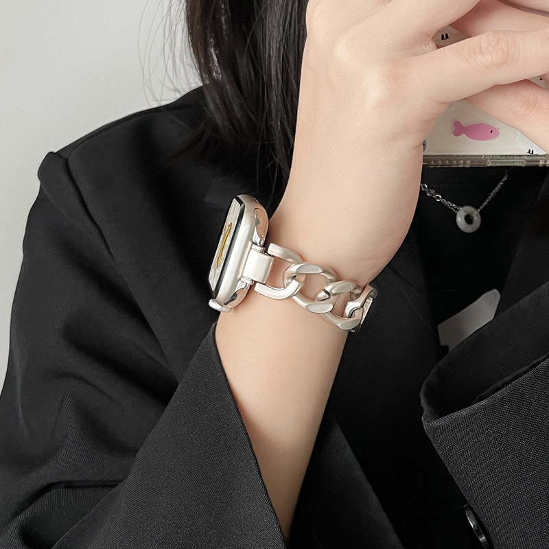 星光色适用iwatch10/9表带金属applewatch8手表带夏女苹果手表十代表链iwatchse钢带s11s10s9小香风s8s7女款,淘宝优惠券,粉丝福利购,淘宝优惠卷