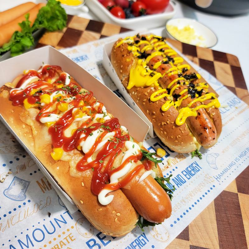 百倍德美式热狗肠商用香肠烤肠法兰克福烘焙专用热狗黑椒芝士肉肠 - 图0