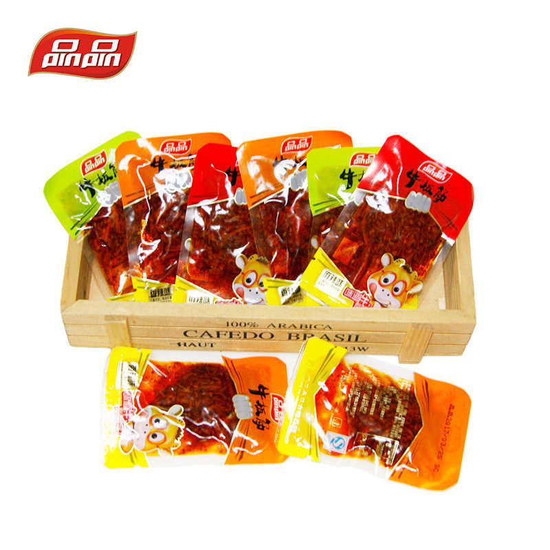 品品牛板筋500g烧烤味牛肉干辣条 右小粮食品牛肉类