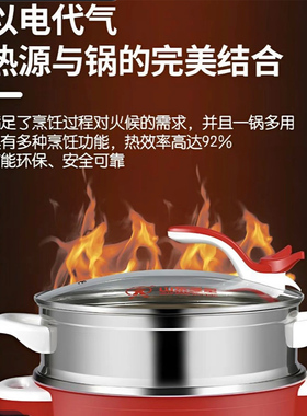 山东多星官方旗舰店第十代316L不锈钢智能显温定时防水电热锅电锅