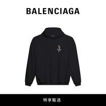 (exclusive) BALENCIAGA PARISIAN FAMILY FLAME MEN LOOSE Hooded Sweatshirt