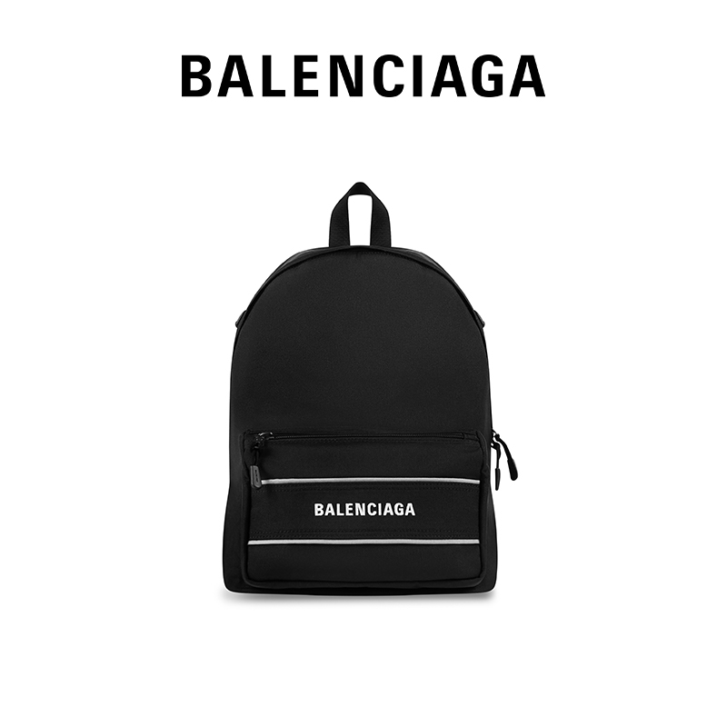 BALENCIAGA巴黎世家SPORT男士黑色品牌标识双肩包