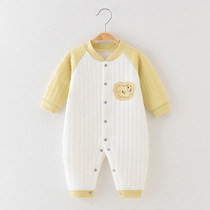 Baby one-piece clothes warm spring autumn winter style pure cotton clip cotton baby lingerie climbing and sleepwear newborn clothes