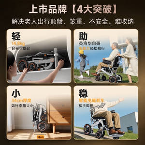 英洛华电动轮椅车老人专用全自动轻便折叠小型智能四轮康复代步车