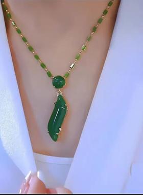 言卿云美人腰碧石女神项链七夕节吊坠礼物小众锁骨链高级感颈链女