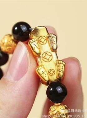 聚向乾雅芝貔貅手串男士高端黑曜石手链招财金钱转运珠情侣款手饰