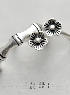 青梅竹马纯银开口学生情侣戒指