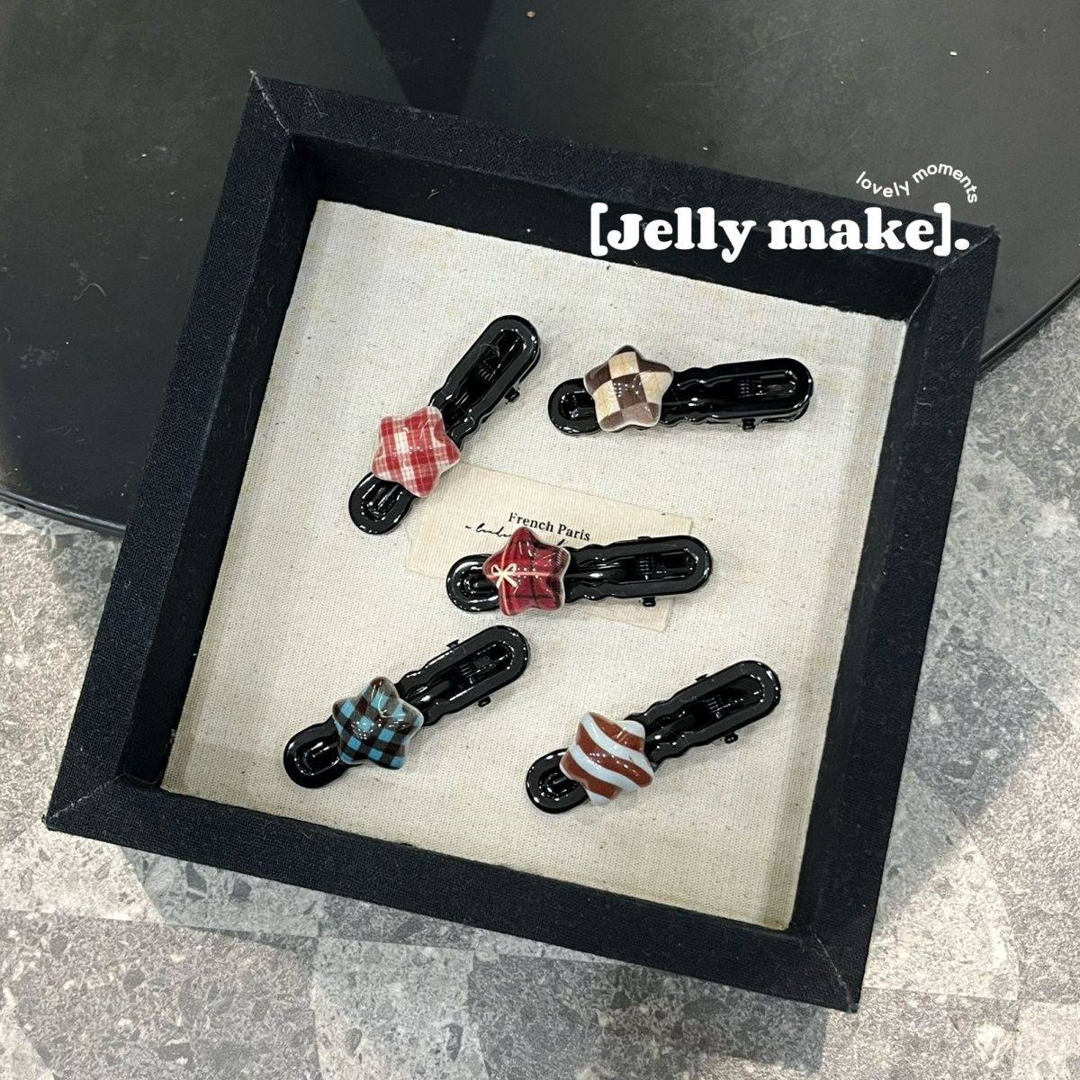 复古格子款星星黑色夹可爱少女心star边夹米咖格子卡通发饰发卡女,淘宝优惠券,粉丝福利购,淘宝优惠卷