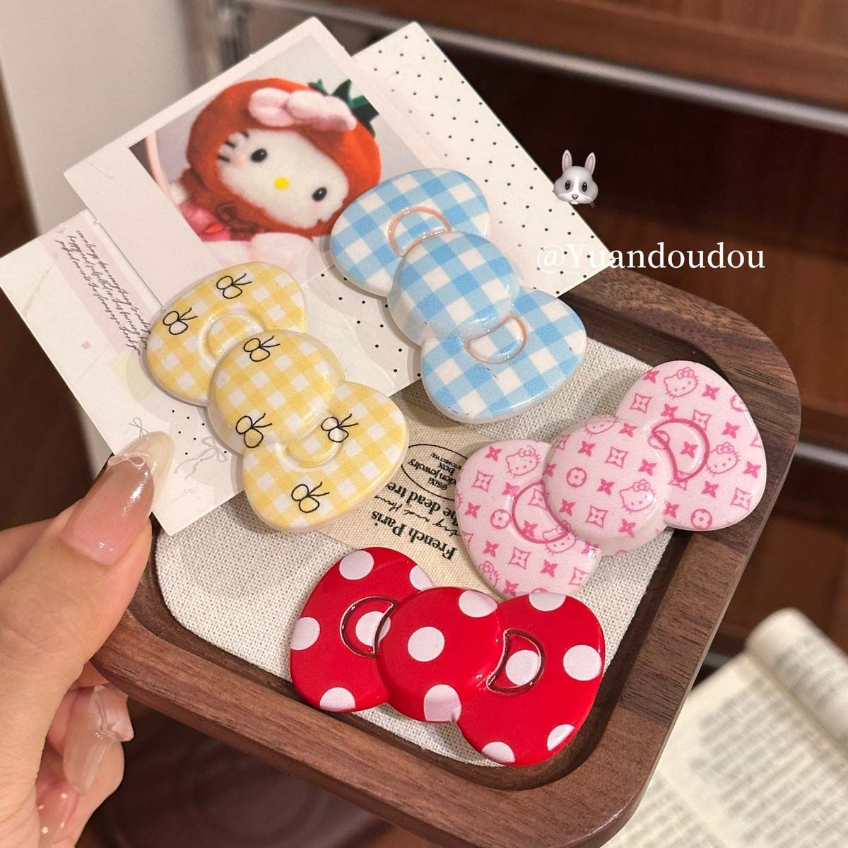 少女可爱图案蝴蝶结大号发夹ins风刘海夹鸭嘴夹卡通百搭新款头饰 - 图0