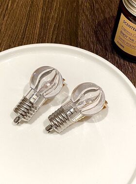 趣味创意剪刀奇奇怪怪发夹侧边刀子碎发鸭嘴夹会发光的灯泡发卡女