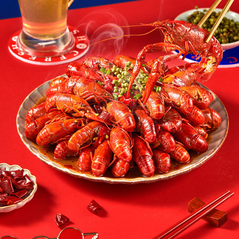 御鲜锋 潜江麻辣小龙虾整虾 700g*4盒 多重优惠折后￥94包邮 蒜蓉、十三香小龙虾可选