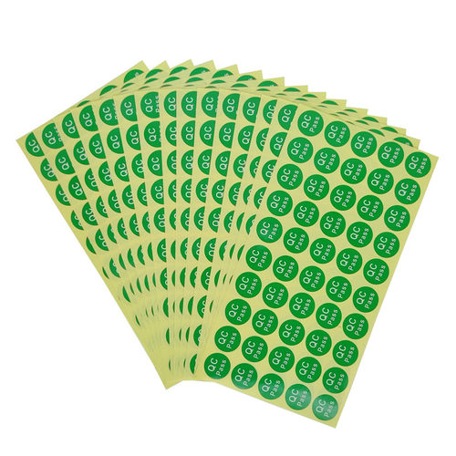 20mm圆形绿色合格证不干胶贴纸红色不合格标签2cmQC PASS质检贴纸 - 图1