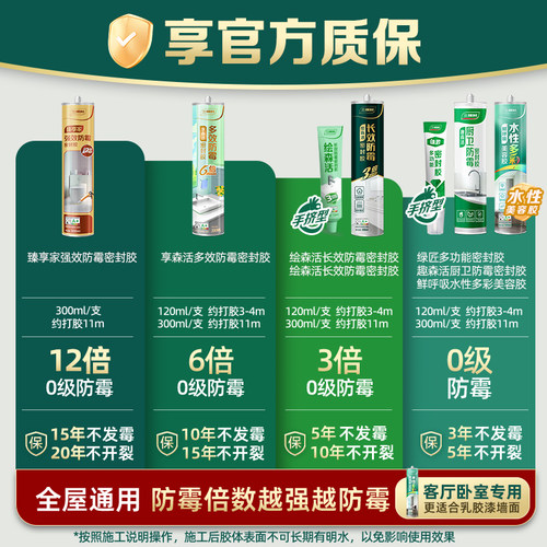三棵树玻璃胶水强力耐候透明防水防霉厨卫门窗专用硅酮打胶密封胶 - 图0