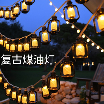 led vintage coal oil lamp string net red star lamp storefront outdoor camping sky screen tent decoration arrangement atmosphere light