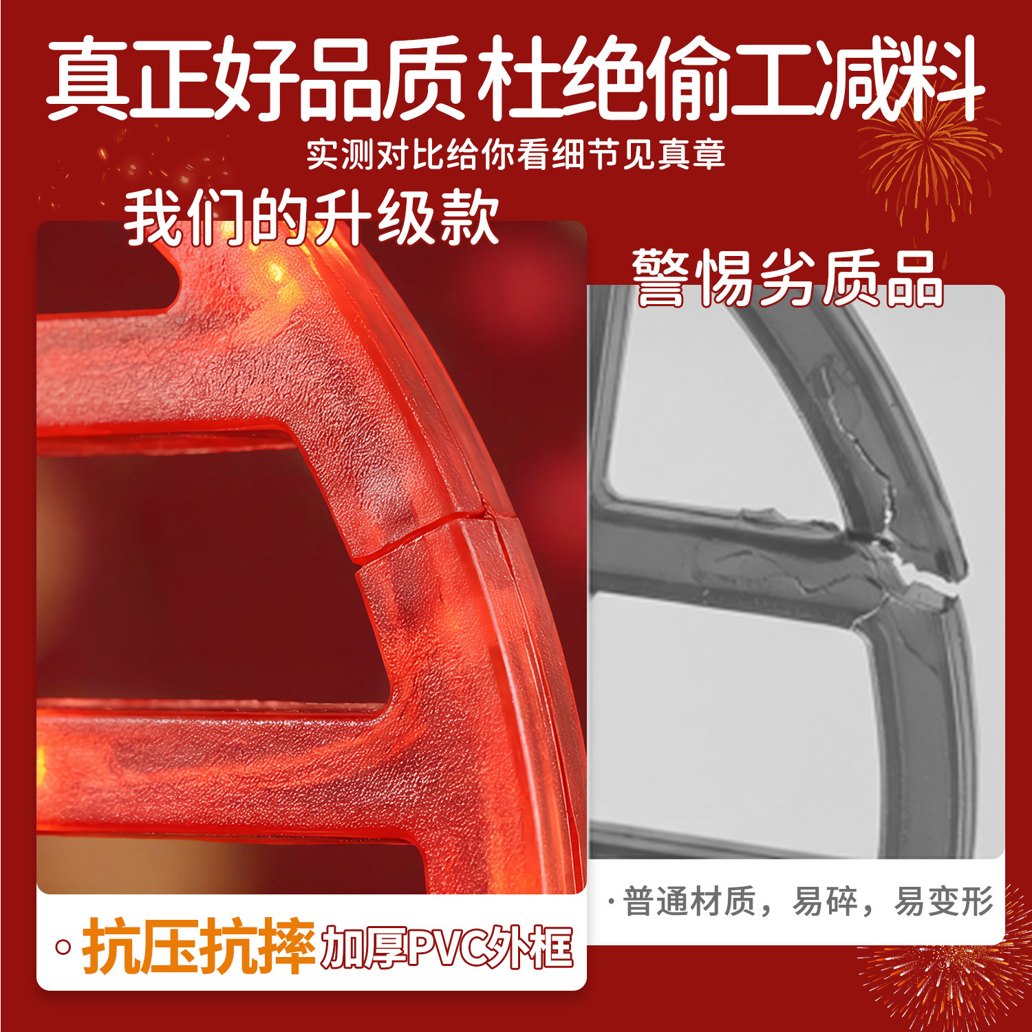 新款吸盘灯春节装饰彩灯过年室内阳台氛围灯家用福字小红灯笼布置 - 图1