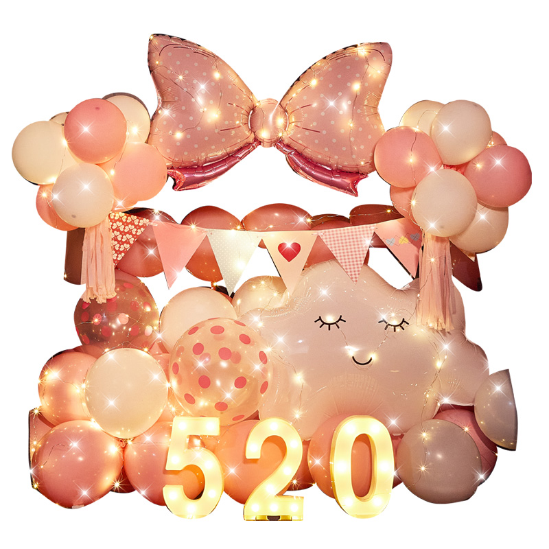 520D后备箱惊喜表白生日少女心尾箱求婚气球布置浪漫七夕场景装饰 - 图2