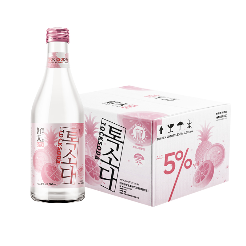 好天好饮韩国进口水果味气泡少女烧酒韩式非清酒360ml*20瓶装