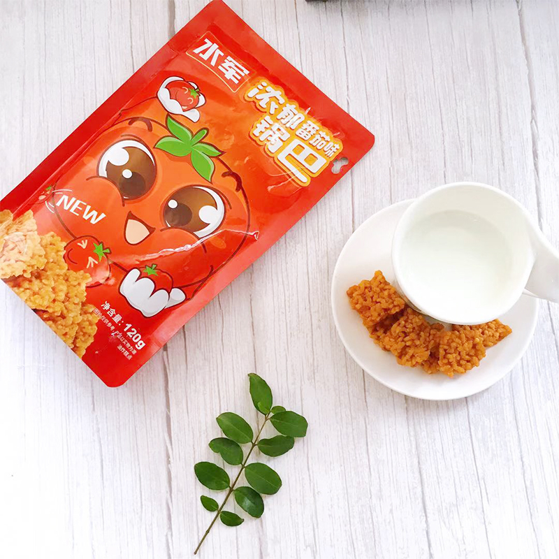 新品水军番茄味糯米锅巴零食小吃138g乐享装网红美味锅巴休闲食品