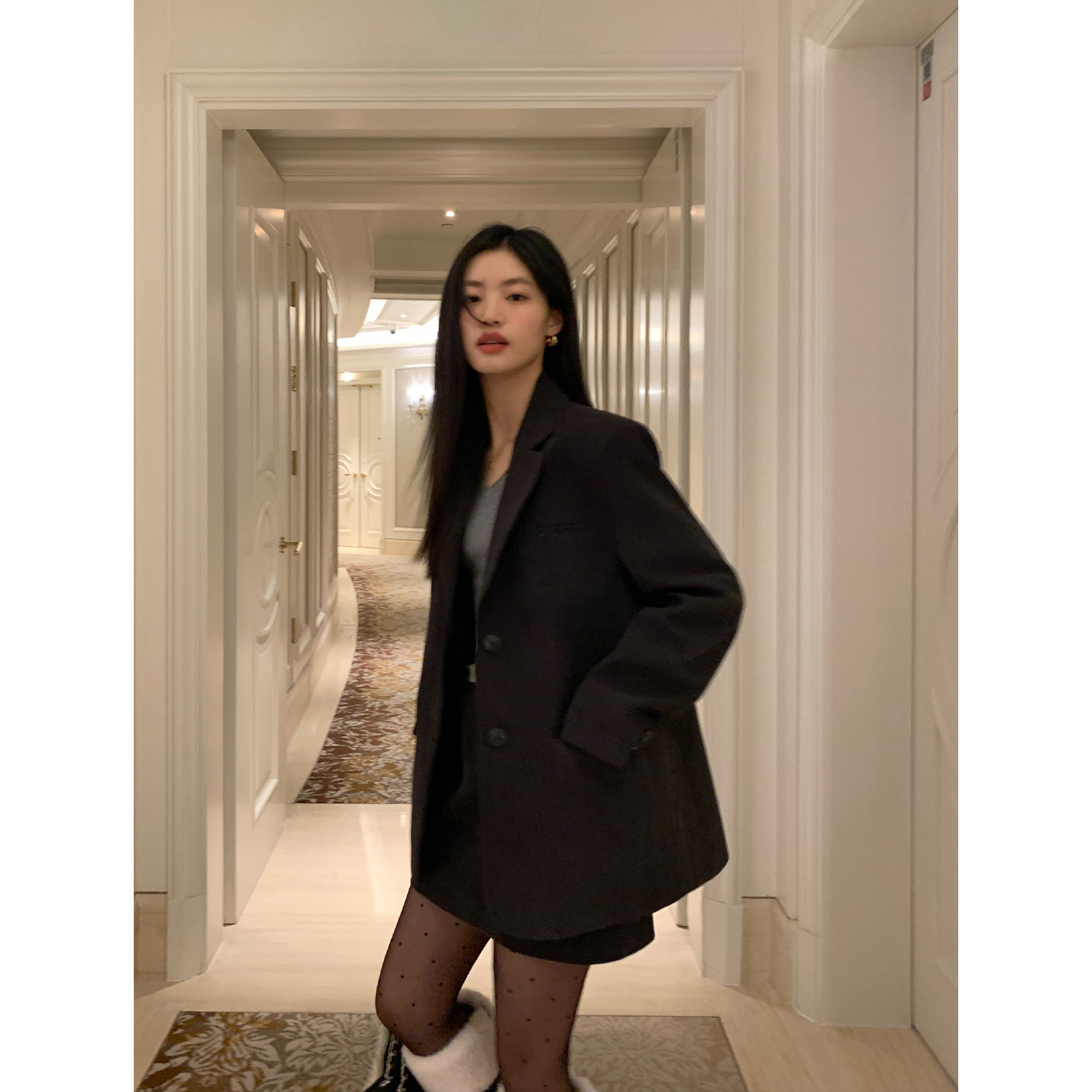 pusumede【现货6折】咖色灯芯绒西装外套女夹棉加厚高级感上衣,淘宝优惠券,粉丝福利购,淘宝优惠卷