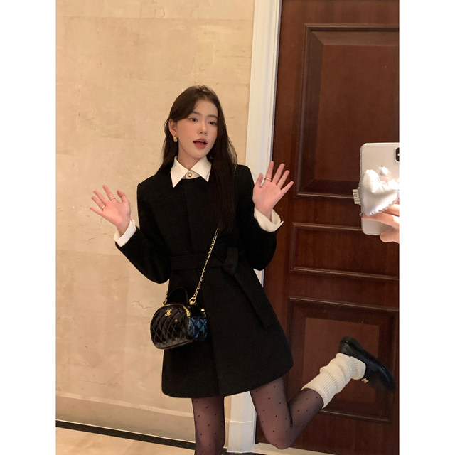 Woolen coat women's retro temperament top