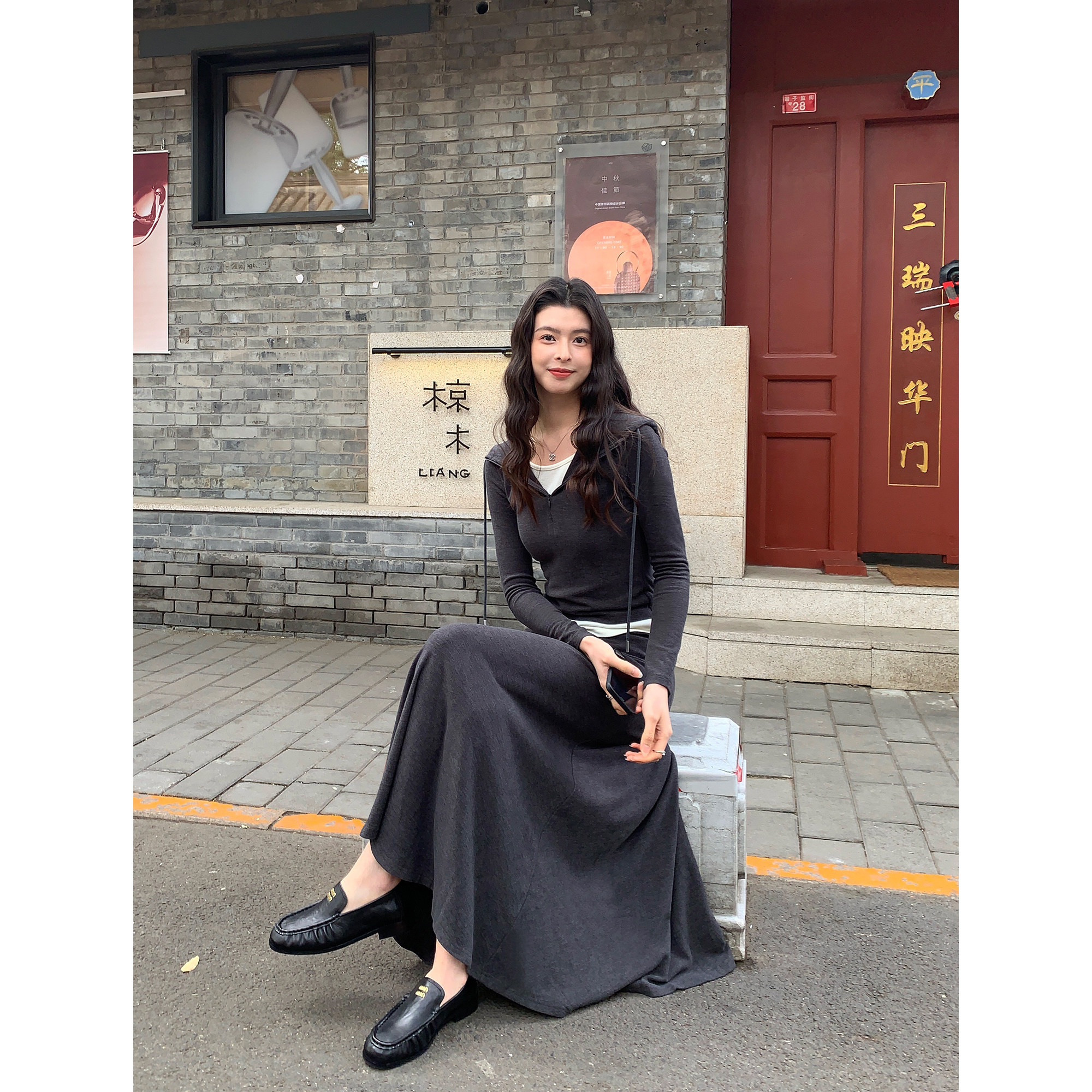 pusumede 城市假日 假两件连帽开衫女针织上衣/半身裙/休闲裤套装,淘宝优惠券,粉丝福利购,淘宝优惠卷