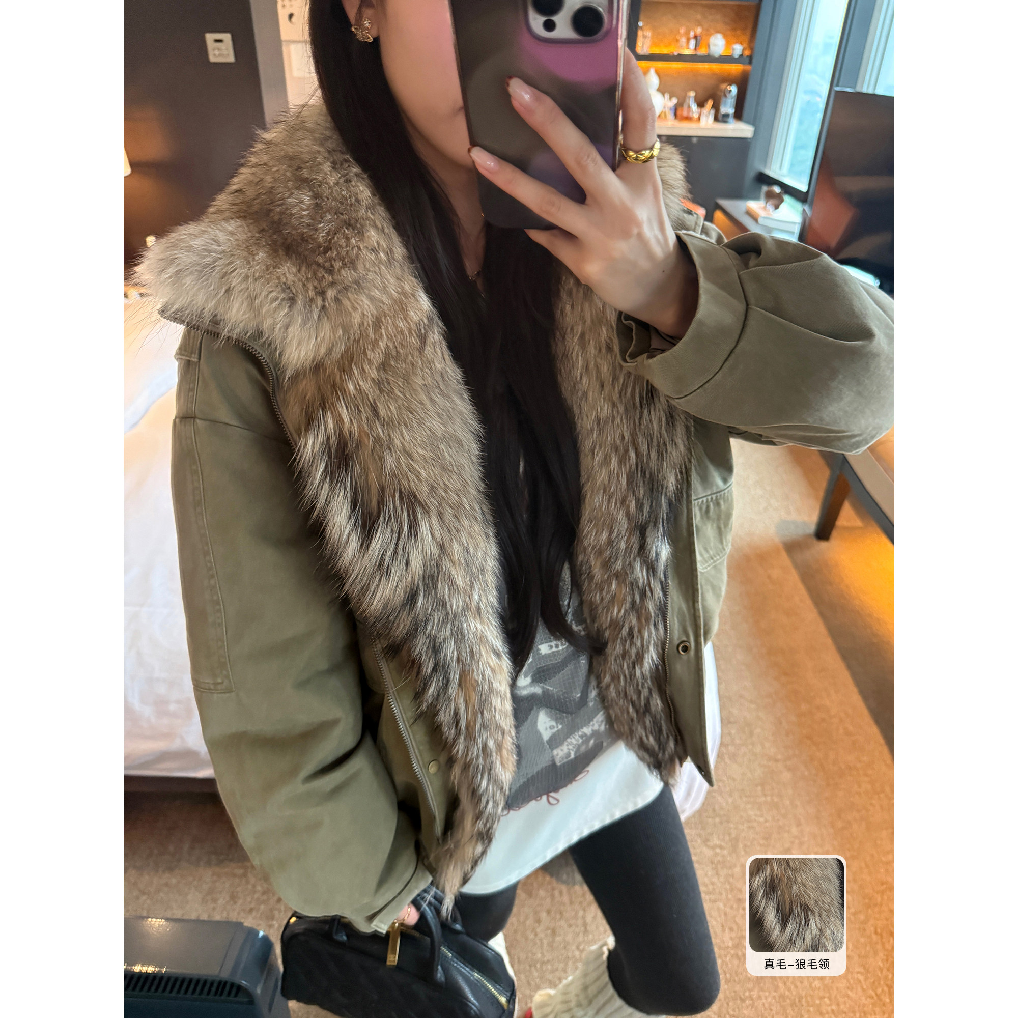 pusumede 巴恩冬令 毛领90白鸭绒羽绒派克服女廓形工装风短款外套,淘宝优惠券,粉丝福利购,淘宝优惠卷