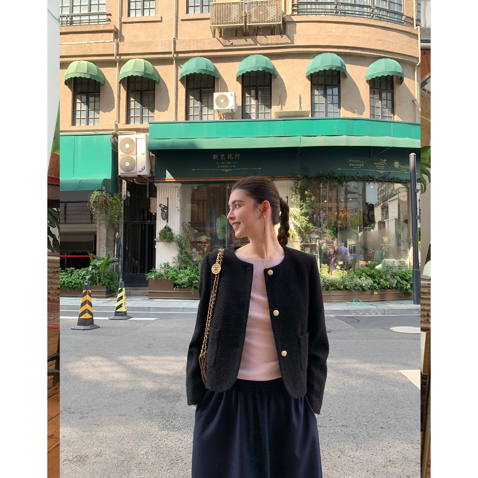 pusumede 黑色羊毛小香风外套女气质高级感优雅名媛短款开衫上衣,淘宝优惠券,粉丝福利购,淘宝优惠卷