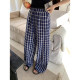 ໂສ້ງຂາຍາວ plaid ໂສ້ງຂາຍາວຂອງຜູ້ຍິງ