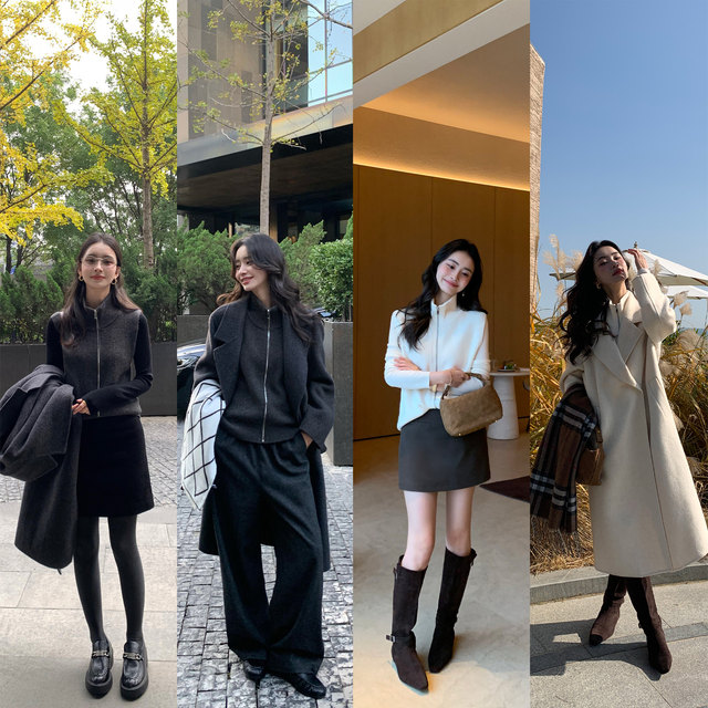 pusumede 重磅100%绵羊毛！高级双面呢长款外套女真两件毛呢大衣