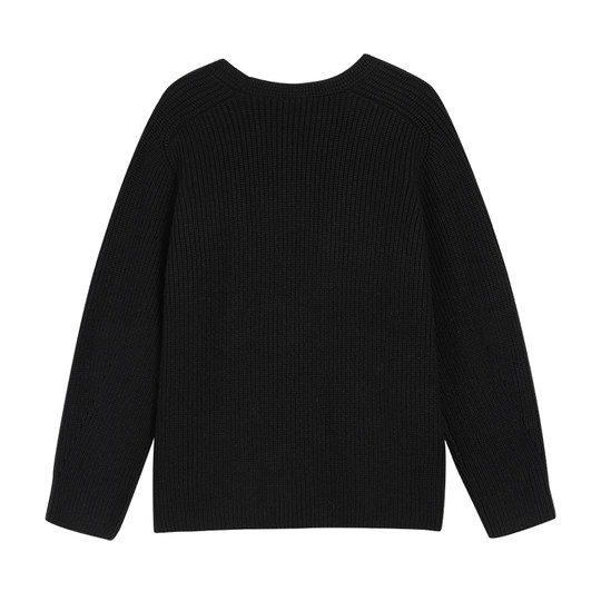 Casual loose big V sweater layered top