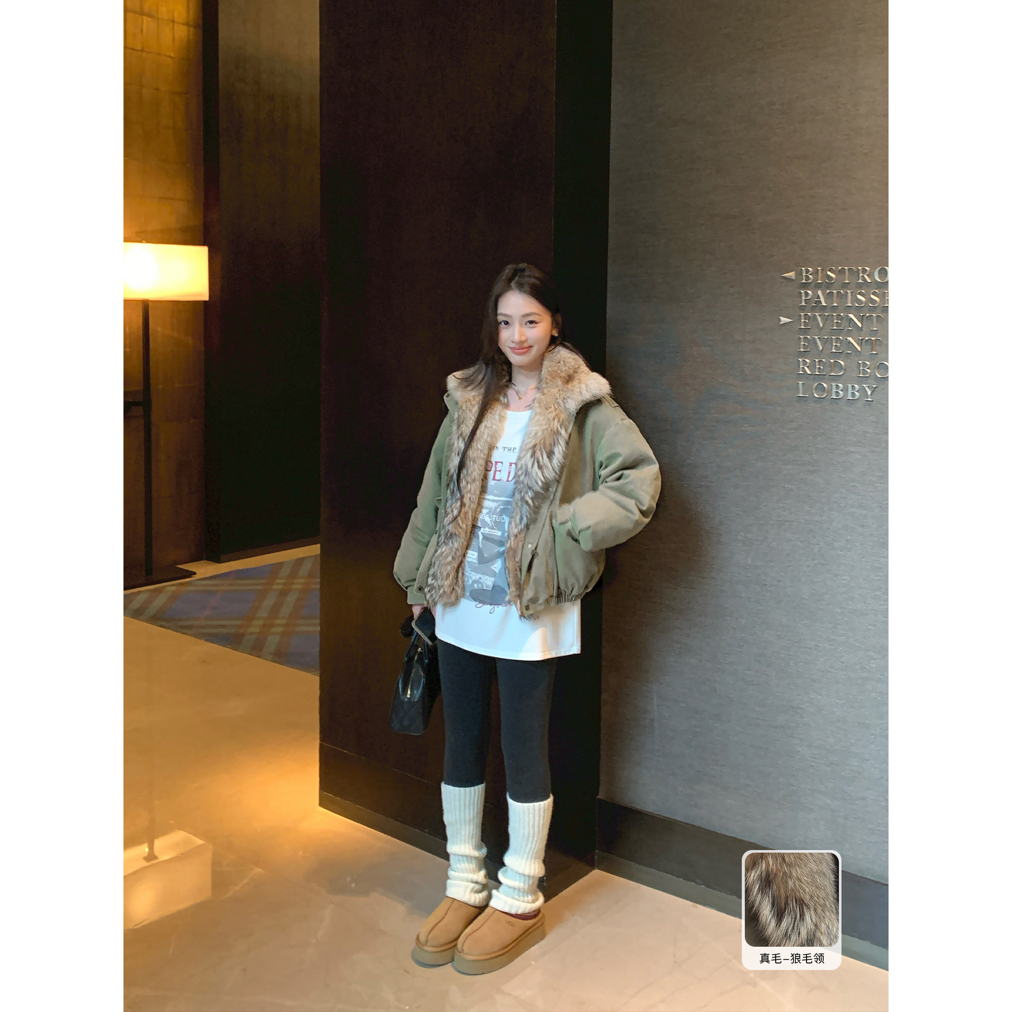 pusumede 巴恩冬令 毛领90白鸭绒羽绒派克服女廓形工装风短款外套,淘宝优惠券,粉丝福利购,淘宝优惠卷