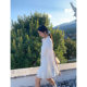 Early autumn French white dress long-sleeved shirt skirt