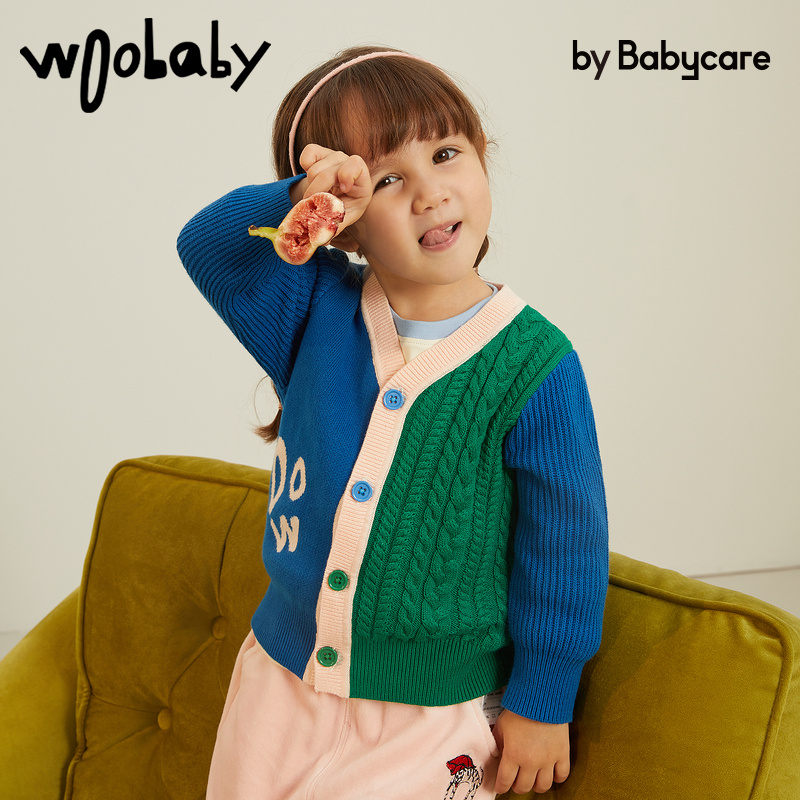 0woobaby  女童毛衣针织衫男童宝宝针织开衫 券后【79元】包邮  