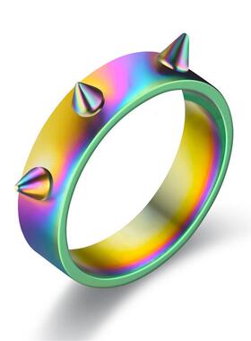 欧美时尚时尚戒指嘻哈风防身情侣戒指3钉尖紧急随身防狼戒指定制