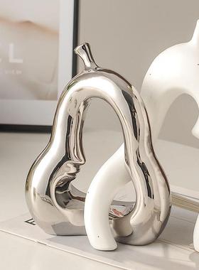 北欧抽象艺术装饰陶瓷创意花瓶摆件客厅桌面家居饰品花装饰品定制