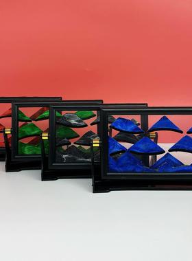 直销创意旋转3D小山丘流沙画摆件动态礼物解压方形工艺品定制