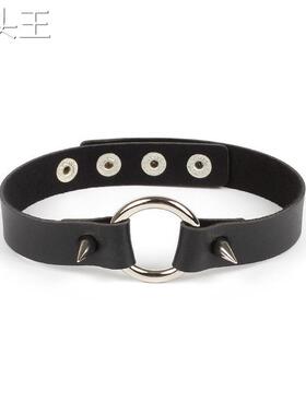 原宿风几何爱心chocker暗