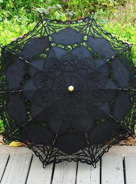 舞蹈道具摄影婚礼伞 棉布绣花工艺花边伞 蕾丝装饰伞 公主遮阳伞