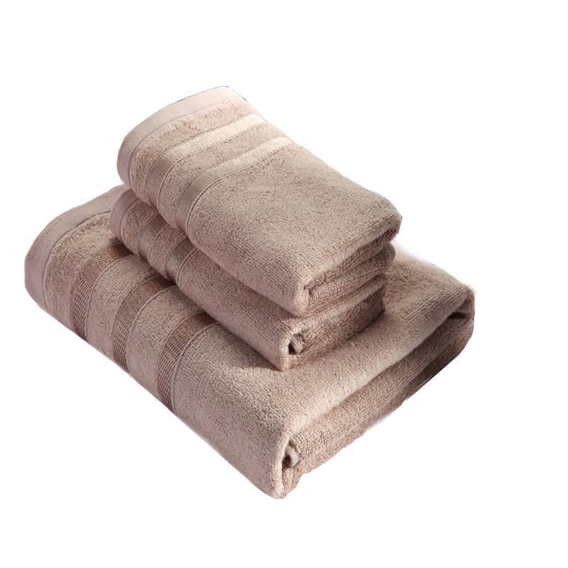棉竹纤维毛巾浴巾套装礼盒三件套墨竹套巾新品推广素色断档毛巾