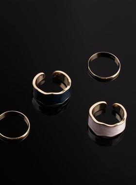 珐琅戒指 复古小众设计感女 古着vintage饰品精致轻奢日系韩i定制