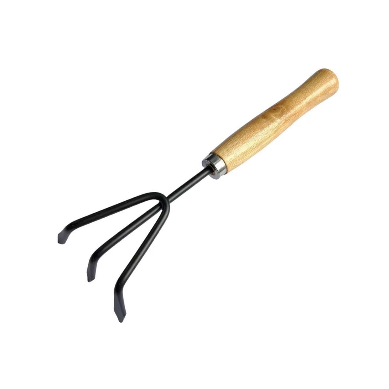 园艺工具木柄三件套铲耙子铁锹儿童养花种花铲园林花园种花赶海定 - 图0