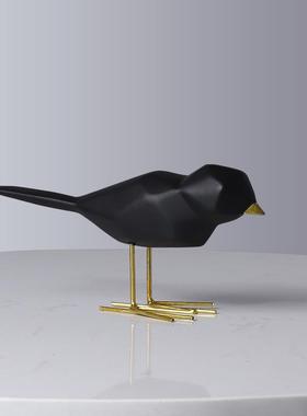 北欧风树脂小鸟工艺品 办公室家居玄关客厅软装饰品创意 摆件定制