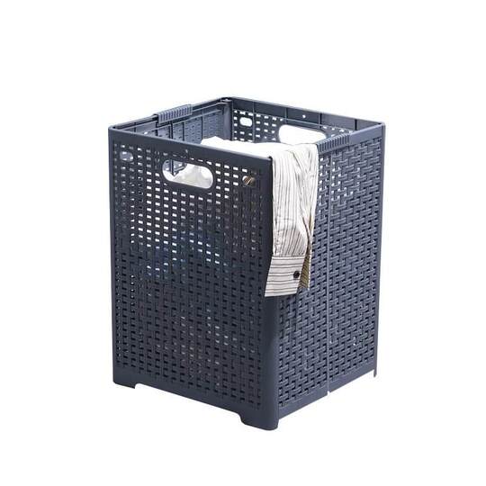 Dirty blue foldable storage basket laundry basket