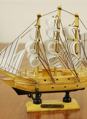 16CM实木 地中海格调 乔迁礼品 手工木制工艺品摆件定制