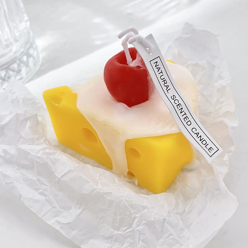 ins风大豆蜡香薰蜡烛创意可爱伴手礼创意芝士奶酪蜡烛家居风摆件