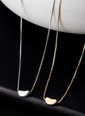 潮牌小众设计感韩版感s925银相思豆项链女光身吊坠锁骨链饰品