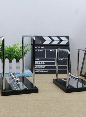 实木方型带镜子牛顿撞球 创意碰碰球摇摆球工艺礼品装饰摆件定制